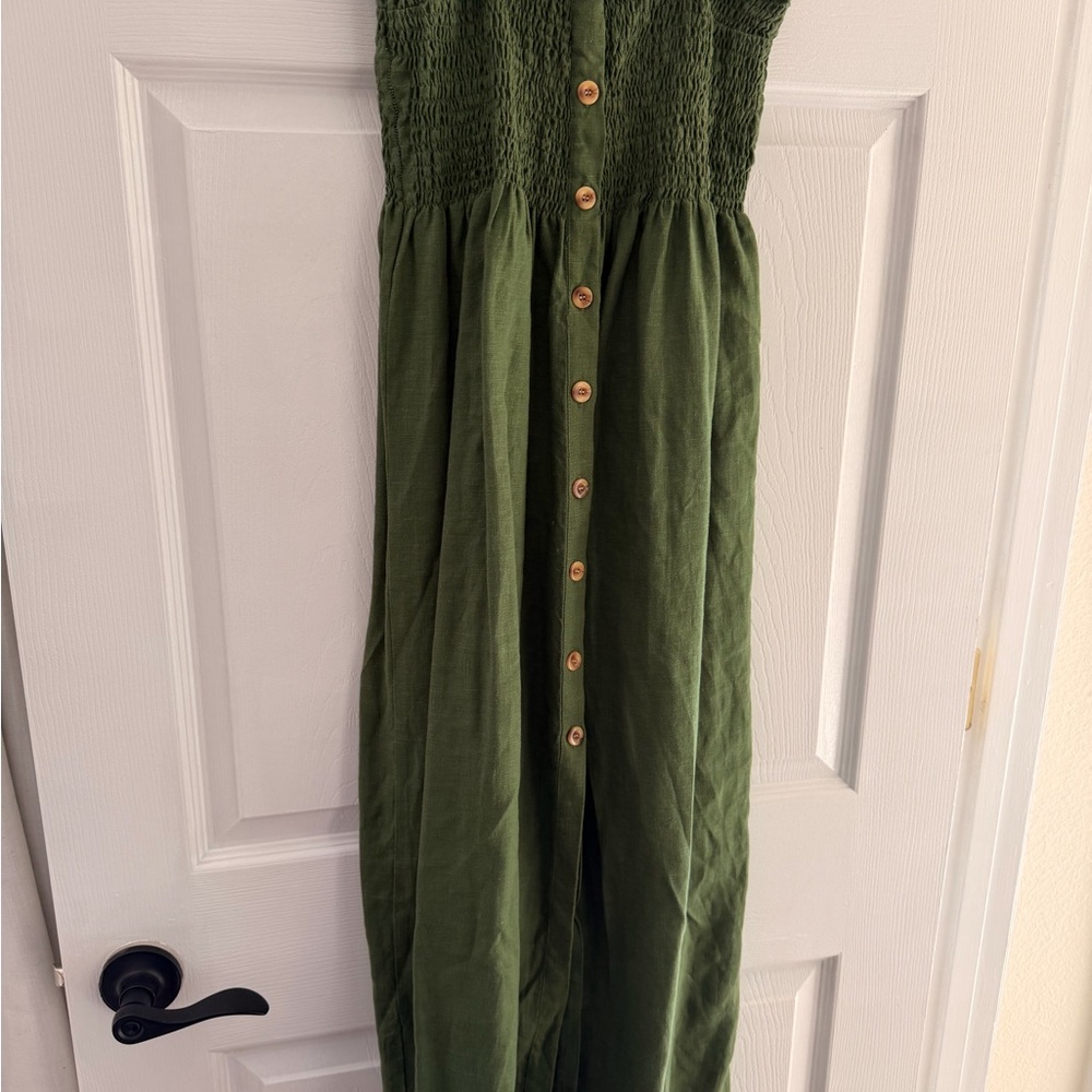 Anthropologie Forest Green Maxi Dress